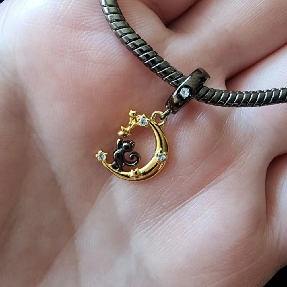 Cat above the moon Charm